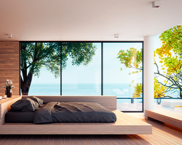 Bedroom with sea view